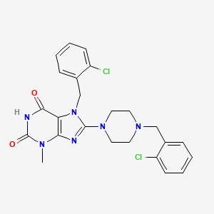 molecular formula C24H24Cl2N6O2 B2717465 7-(2-氯苄基)-8-(4-(2-氯苄基)哌嗪-1-基)-3-甲基-1H-嘧啶-2,6(3H,7H)-二酮 CAS No. 886909-60-0