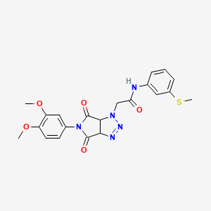 2-[5-(3,4-dimethoxyphenyl)-4,6-dioxo-4,5,6,6a-tetrahydropyrrolo[3,4-d][1,2,3]triazol-1(3aH)-yl]-N-[3-(methylsulfanyl)phenyl]acetamide