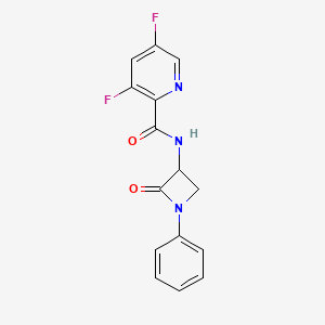 molecular formula C15H11F2N3O2 B2717477 3,5-difluoro-N-(2-oxo-1-phenylazetidin-3-yl)pyridine-2-carboxamide CAS No. 2093502-14-6