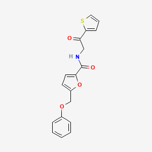 N-(2-oxo-2-thiophen-2-ylethyl)-5-(phenoxymethyl)furan-2-carboxamide