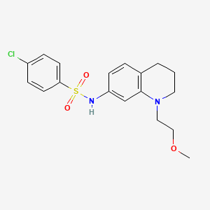 molecular formula C18H21ClN2O3S B2717483 4-chloro-N-(1-(2-methoxyethyl)-1,2,3,4-tetrahydroquinolin-7-yl)benzenesulfonamide CAS No. 1171796-79-4