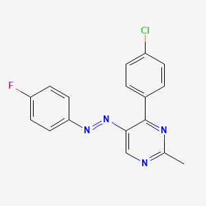 4-(4-Chlorophenyl)-5-[2-(4-fluorophenyl)diazenyl]-2-methylpyrimidine