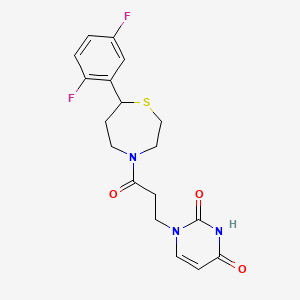 1-(3-(7-(2,5-difluorophenyl)-1,4-thiazepan-4-yl)-3-oxopropyl)pyrimidine-2,4(1H,3H)-dione