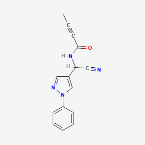 N-[Cyano-(1-phenylpyrazol-4-yl)methyl]but-2-ynamide