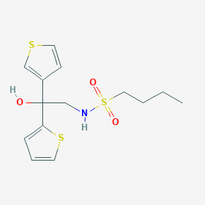 N-(2-hydroxy-2-(thiophen-2-yl)-2-(thiophen-3-yl)ethyl)butane-1-sulfonamide