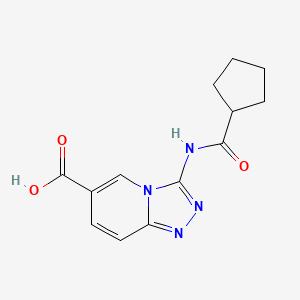 molecular formula C13H14N4O3 B2717514 3-(Cyclopentanecarboxamido)-[1,2,4]triazolo[4,3-a]pyridine-6-carboxylic acid CAS No. 1206969-11-0