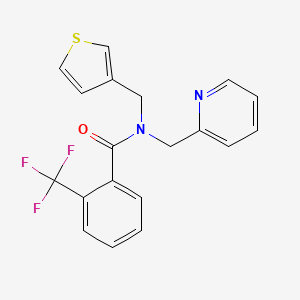 molecular formula C19H15F3N2OS B2717518 N-(pyridin-2-ylmethyl)-N-(thiophen-3-ylmethyl)-2-(trifluoromethyl)benzamide CAS No. 1234954-52-9
