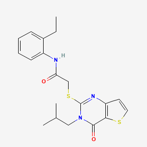 molecular formula C20H23N3O2S2 B2717519 N-(2-乙基苯基)-2-((3-异丁基-4-氧代-3,4-二氢噻吩[3,2-d]嘧啶-2-基)硫)乙酰胺 CAS No. 1252857-86-5