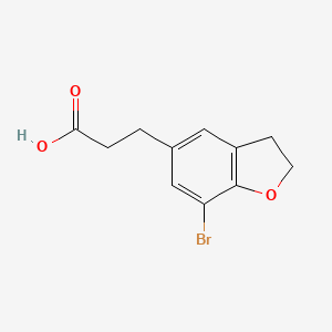 molecular formula C11H11BrO3 B2717521 3-(7-Bromo-2,3-dihydrobenzofuran-5-yl)propanoic acid CAS No. 196597-68-9