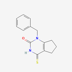 molecular formula C14H14N2OS B2717529 1-苄基-4-硫代-3,4,6,7-四氢-1H-环戊[d]嘧啶-2(5H)-酮 CAS No. 85123-61-1