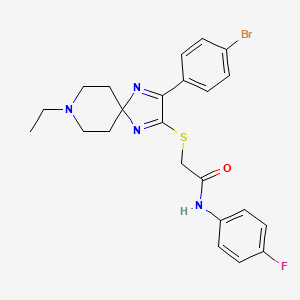 2-((3-(4-bromophenyl)-8-ethyl-1,4,8-triazaspiro[4.5]deca-1,3-dien-2-yl)thio)-N-(4-fluorophenyl)acetamide