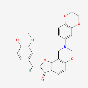 (Z)-8-(2,3-dihydrobenzo[b][1,4]dioxin-6-yl)-2-(3,4-dimethoxybenzylidene)-8,9-dihydro-2H-benzofuro[7,6-e][1,3]oxazin-3(7H)-one