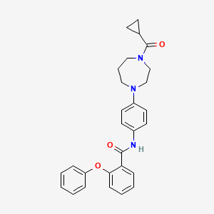 molecular formula C28H29N3O3 B2717545 N-(4-(4-(cyclopropanecarbonyl)-1,4-diazepan-1-yl)phenyl)-2-phenoxybenzamide CAS No. 1207018-97-0
