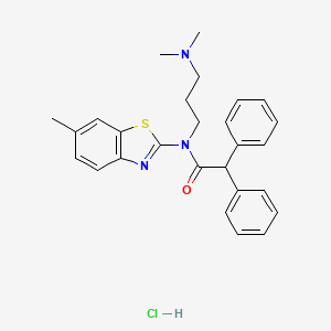 molecular formula C27H30ClN3OS B2717553 N-(3-(二甲基氨基)丙基)-N-(6-甲基苯并[d]噻唑-2-基)-2,2-二苯乙酰胺盐酸盐 CAS No. 1216700-92-3