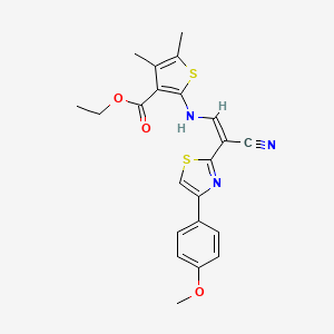 (Z)-ethyl 2-((2-cyano-2-(4-(4-methoxyphenyl)thiazol-2-yl)vinyl)amino)-4,5-dimethylthiophene-3-carboxylate