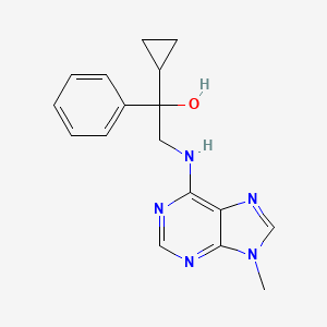 molecular formula C17H19N5O B2717558 1-Cyclopropyl-2-[(9-methylpurin-6-yl)amino]-1-phenylethanol CAS No. 2380170-43-2