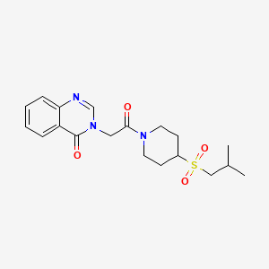 molecular formula C19H25N3O4S B2717559 3-(2-(4-(isobutylsulfonyl)piperidin-1-yl)-2-oxoethyl)quinazolin-4(3H)-one CAS No. 1797837-28-5