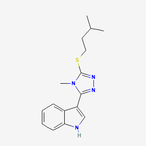 molecular formula C16H20N4S B2717561 3-(5-(异戊硫基)-4-甲基-4H-1,2,4-三唑-3-基)-1H-吲哚 CAS No. 852142-01-9