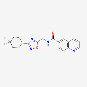 N-((3-(4,4-difluorocyclohexyl)-1,2,4-oxadiazol-5-yl)methyl)quinoline-6-carboxamide