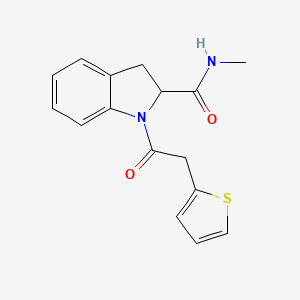 molecular formula C16H16N2O2S B2717568 N-methyl-1-(2-(thiophen-2-yl)acetyl)indoline-2-carboxamide CAS No. 1103514-54-0