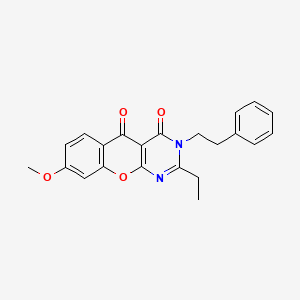 2-ethyl-8-methoxy-3-phenethyl-3H-chromeno[2,3-d]pyrimidine-4,5-dione