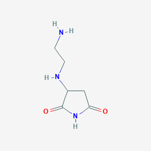 molecular formula C6H11N3O2 B2717575 3-[(2-Aminoethyl)amino]pyrrolidine-2,5-dione CAS No. 83924-78-1