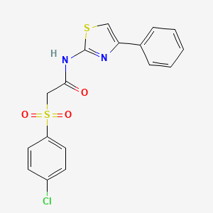 2-[(4-chlorophenyl)sulfonyl]-N-(4-phenyl-1,3-thiazol-2-yl)acetamide