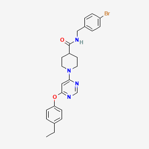 molecular formula C25H27BrN4O2 B2717583 N-(4-bromobenzyl)-1-[6-(4-ethylphenoxy)pyrimidin-4-yl]piperidine-4-carboxamide CAS No. 1115999-12-6