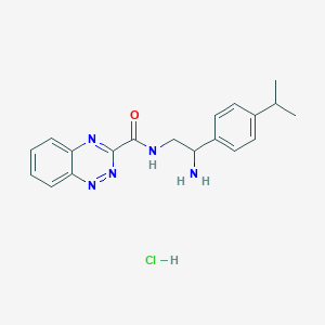 molecular formula C19H22ClN5O B2717593 N-[2-Amino-2-(4-propan-2-ylphenyl)ethyl]-1,2,4-benzotriazine-3-carboxamide;hydrochloride CAS No. 2418718-10-0