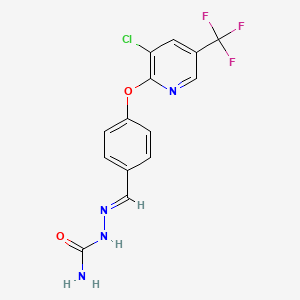 molecular formula C14H10ClF3N4O2 B2717597 4-(3-Chloro-5-(trifluoromethyl)-2-pyridyloxy)benzaldehyde semicarbazide CAS No. 1025634-84-7