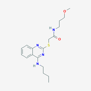 molecular formula C18H26N4O2S B2717601 2-[4-(butylamino)quinazolin-2-yl]sulfanyl-N-(3-methoxypropyl)acetamide CAS No. 422532-70-5