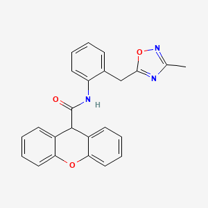 molecular formula C24H19N3O3 B2717607 N-(2-((3-methyl-1,2,4-oxadiazol-5-yl)methyl)phenyl)-9H-xanthene-9-carboxamide CAS No. 1448036-83-6