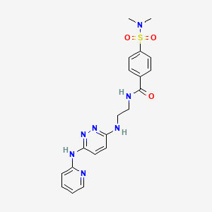 molecular formula C20H23N7O3S B2717609 4-(N,N-dimethylsulfamoyl)-N-(2-((6-(pyridin-2-ylamino)pyridazin-3-yl)amino)ethyl)benzamide CAS No. 1251561-34-8
