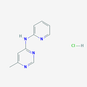 molecular formula C10H11ClN4 B2717614 6-methyl-N-(pyridin-2-yl)pyrimidin-4-amine hydrochloride CAS No. 2310140-67-9
