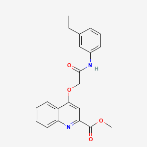 molecular formula C21H20N2O4 B2717615 Methyl 4-(2-((3-ethylphenyl)amino)-2-oxoethoxy)quinoline-2-carboxylate CAS No. 1358328-62-7