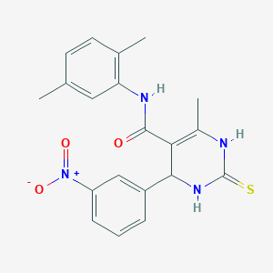 molecular formula C20H20N4O3S B2717618 N-(2,5-二甲基苯基)-6-甲基-4-(3-硝基苯基)-2-硫代-1,2,3,4-四氢嘧啶-5-羧酰胺 CAS No. 537680-01-6