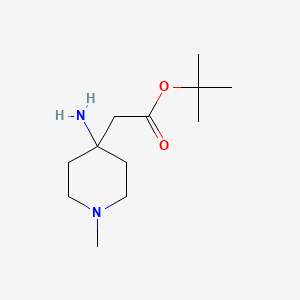 molecular formula C12H24N2O2 B2717626 Tert-butyl 2-(4-amino-1-methylpiperidin-4-yl)acetate CAS No. 1895154-00-3