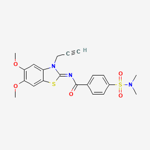 molecular formula C21H21N3O5S2 B2717633 (Z)-N-(5,6-二甲氧基-3-(丙-2-炔-1-基)苯并噻唑-2(3H)-基亚乙烯)-4-(N,N-二甲基磺酰基)苯甲酰胺 CAS No. 895454-05-4