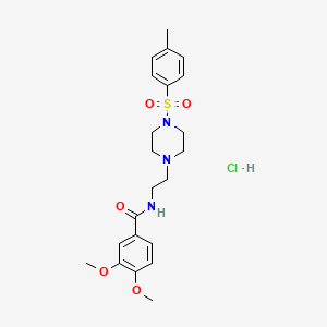 3,4-dimethoxy-N-(2-(4-tosylpiperazin-1-yl)ethyl)benzamide hydrochloride