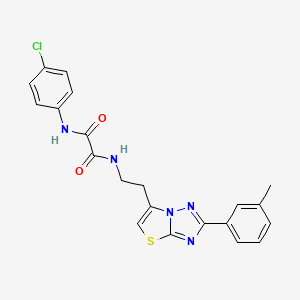 molecular formula C21H18ClN5O2S B2717637 N1-(4-氯苯基)-N2-(2-(2-(间甲苯)噻唑并[3,2-b][1,2,4]三嗪-6-基)乙基)草酰胺 CAS No. 894039-10-2