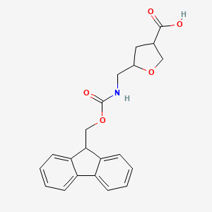 molecular formula C21H21NO5 B2717654 5-[({[(9H-fluoren-9-yl)methoxy]carbonyl}amino)methyl]oxolane-3-carboxylic acid CAS No. 2228434-32-8