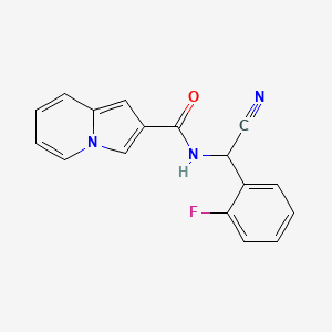 N-[Cyano-(2-fluorophenyl)methyl]indolizine-2-carboxamide