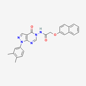 molecular formula C25H21N5O3 B2717665 N-(1-(3,4-二甲基苯基)-4-氧代-1H-吡唑并[3,4-d]嘧啶-5(4H)-基)-2-(萘-2-氧基)乙酰胺 CAS No. 899738-42-2