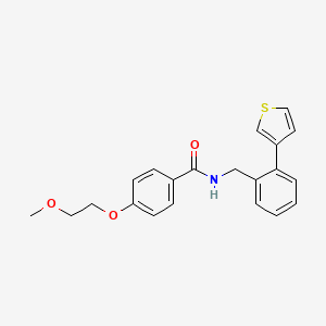 molecular formula C21H21NO3S B2717667 4-(2-methoxyethoxy)-N-(2-(thiophen-3-yl)benzyl)benzamide CAS No. 1797143-01-1