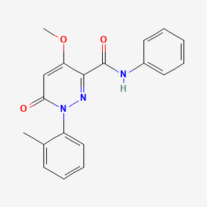 molecular formula C19H17N3O3 B2717668 4-methoxy-6-oxo-N-phenyl-1-(o-tolyl)-1,6-dihydropyridazine-3-carboxamide CAS No. 946230-39-3