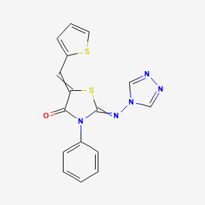 3-phenyl-5-[(Z)-2-thienylmethylidene]-2-(4H-1,2,4-triazol-4-ylimino)-1,3-thiazolan-4-one