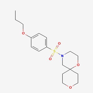 molecular formula C17H25NO5S B2717677 4-((4-Propoxyphenyl)sulfonyl)-1,9-dioxa-4-azaspiro[5.5]undecane CAS No. 1421523-62-7