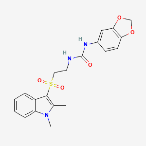 molecular formula C20H21N3O5S B2717678 1-(benzo[d][1,3]dioxol-5-yl)-3-(2-((1,2-dimethyl-1H-indol-3-yl)sulfonyl)ethyl)urea CAS No. 946291-54-9