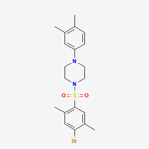 molecular formula C20H25BrN2O2S B2717679 1-(4-Bromo-2,5-dimethylbenzenesulfonyl)-4-(3,4-dimethylphenyl)piperazine CAS No. 496020-21-4