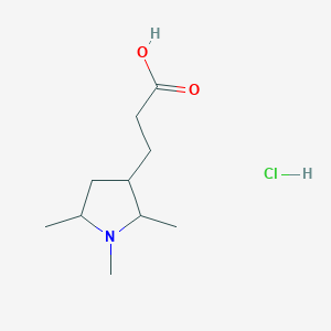 molecular formula C10H20ClNO2 B2717681 3-(1,2,5-Trimethylpyrrolidin-3-yl)propanoic acid;hydrochloride CAS No. 2309474-55-1